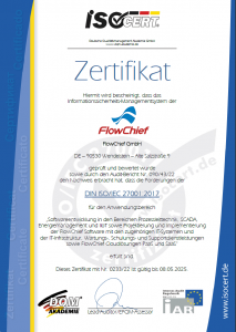 ISO27001-Zertifikat
